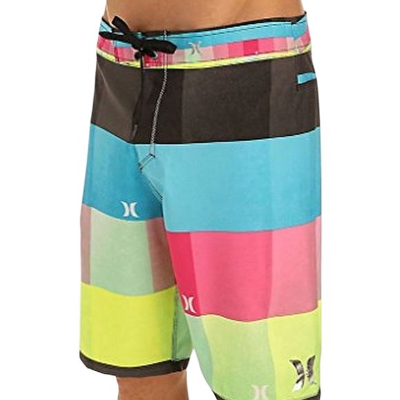 HURLEY Boardshorts Swim Surf Trunks Phantom Neon Kingsroad Light 34x20" - Picture 1 of 16